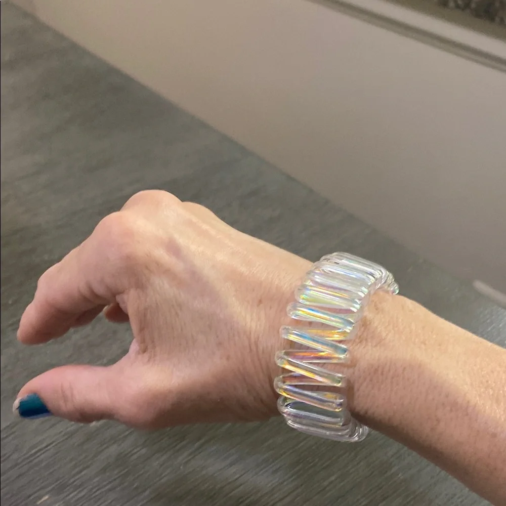 Iridescent Arm & Wristband with Prismatic Design